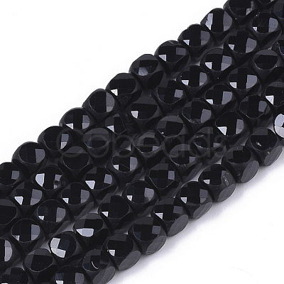 Natural Black Spinel Beads Strands G-S362-001-1