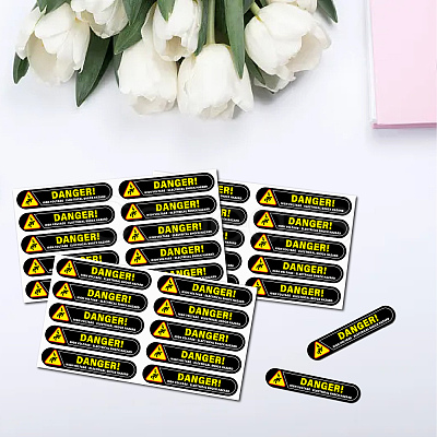 Mini PVC Coated Self Adhesive DANGER Warning Stickers STIC-WH0017-007-1