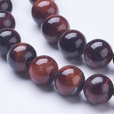 Dyed & Heated Natural Red Tiger Eye Beads Strands G-D855-04-8mm-1