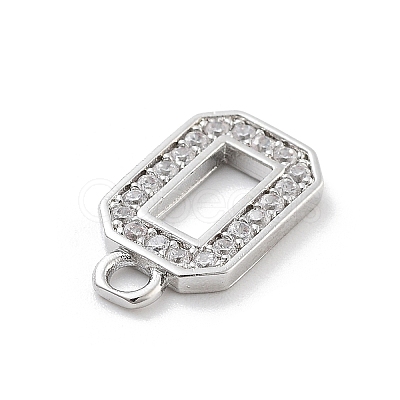 Brass Micro Pave Clear Cubic Zirconia Pendants ZIRC-I067-02A-1