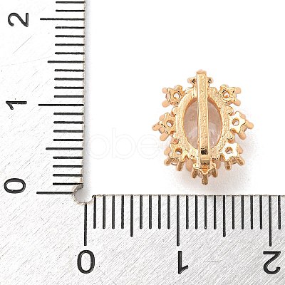 Brass Pave Clear Cubic Zirconia Slide Charms KK-Z072-12KCG-1