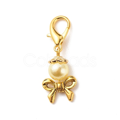 Acrylic Imitation Pearl Pendant Decorations HJEW-JM00708-1