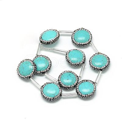 Synthetic Turquoise Rhinestone Beads G-Q487-07-1