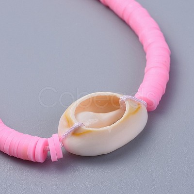 Handmade Polymer Clay Heishi Beads Braided Bracelets BJEW-JB04318-03-1