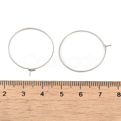 304 Stainless Steel Hoop Earrings Findings STAS-I120-60B-P-1