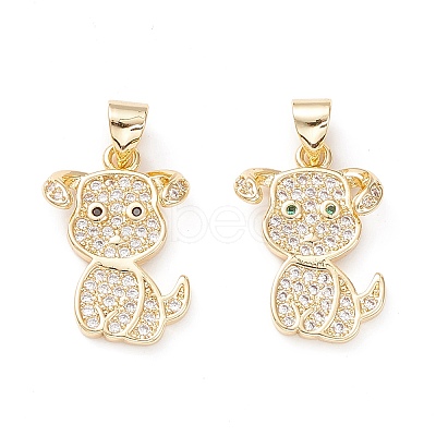 Brass Micro Pave Cubic Zirconia Pendants X-KK-D067-06G-01-RS-1