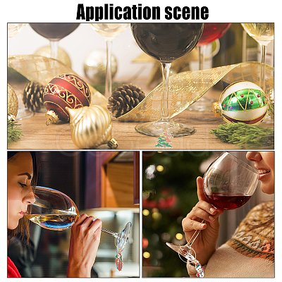 SUNNYCLUE DIY Christmas Wine Glass Charm Making Kits DIY-SC0018-88-1