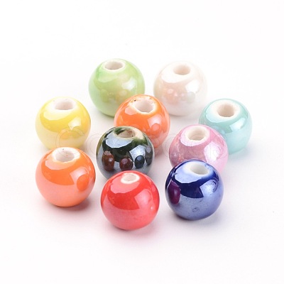 Handmade Porcelain Beads PORC-D001-8mm-M-1