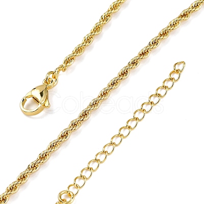 Rack Plating Brass Rope Chain Necklaces for Women NJEW-A035-02G-1