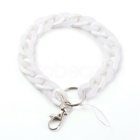 Acrylic Curb Chain Mobile Straps HJEW-JM00451-03-1