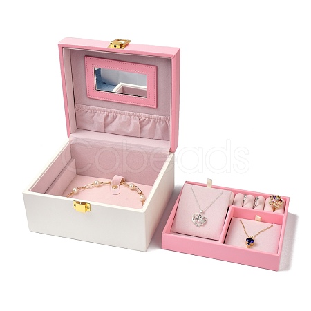 PU Leather Jewelry Organizer Box CON-Z005-01A-1