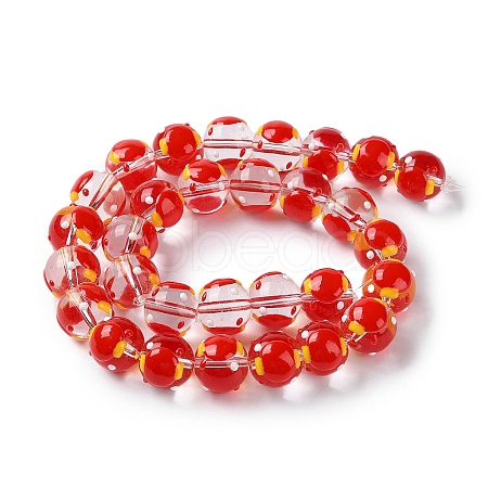 Chinese Style Transparent Glass Enamel Beads Strands GLAA-G107-05B-1