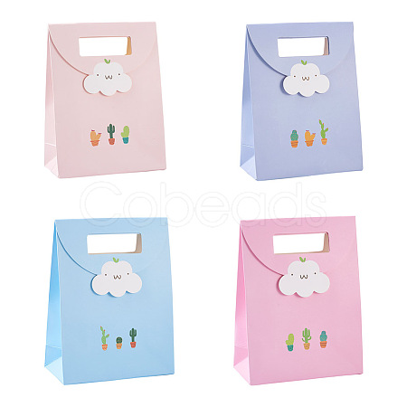 Magibeads 20Pcs 4 Colors Rectangle Paper Flip Gift Bags CARB-MB0001-04-1