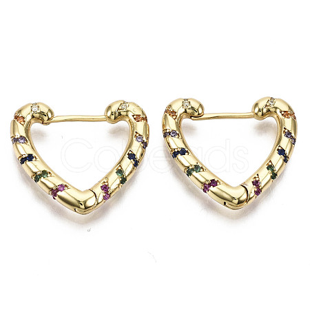 Brass Micro Pave Cubic Zirconia Huggie Hoop Earrings EJEW-N015-07G-01-NF-1