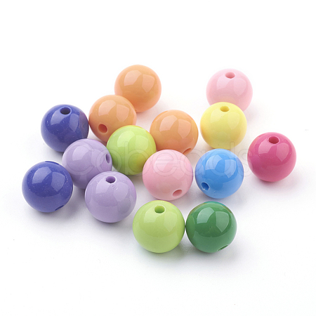 Mixed Color Acrylic Jewelry Beads X-PAB706Y-1