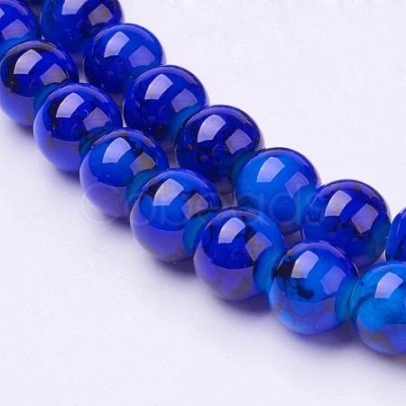Spray Painted Glass Bead Strands X-GLAD-S075-8mm-40-1