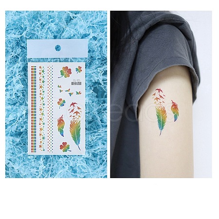 Pride Rainbow Flag Removable Temporary Tattoos Paper Stickers PW-WG41952-14-1