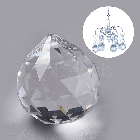 Transparent K9 Glass Pendants GLAA-WH0015-35A-1