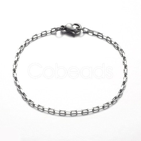 316 Surgical Stainless Steel Box Chain Bracelets BJEW-JB01865-1