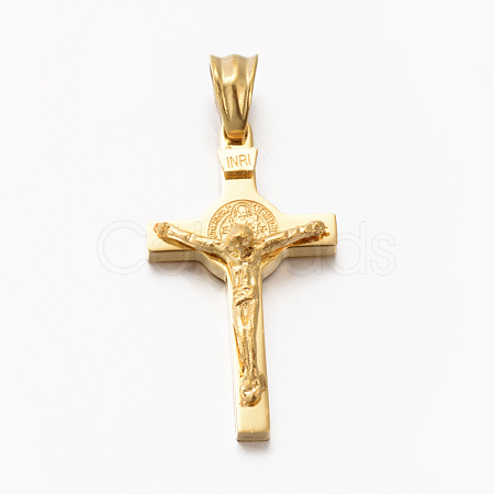 Easter Theme Hot Unisex 201 Stainless Steel Crucifix Cross Pendants X-STAS-F010-24G-1