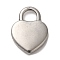 Non-Tarnish 304 Stainless Steel Pendants, Heart Lock Charms, Stainless Steel Color, 20x15x3mm, Hole: 5~5.5mm