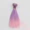 High Temperature Fiber Long Straight Ombre Hairstyle Doll Wig Hair, for DIY Girl BJD Makings Accessories, Medium Purple, 5.91 inch(15cm)