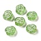 Transparent Lampwork Beads, Rose, Light Green, 13x8mm, Hole: 1mm, about 65~75pcs/100g