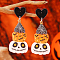 Funny Halloween Acrylic Stud Earrings, White, Ghost