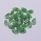 Handmade Czech Lampwork Beads, Leaf, Green, 18x11x3mm, Hole: 1mm