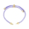 Adjustable Nylon Cotton Cord Making, with Rack Plating Brass Findings, Golden, Lilac, 4-3/4~8-7/8 inch(12~22.5cm), 3mm, Hole: 2mm