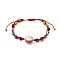 Adjustable Lanmpword Evil Eye Braided Bead Bracelet, Fortune Cat Bracelet, Red, Inner Diameter: 1-1/2~2-5/8 inch(3.9~6.7cm)