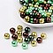 Choc-Mint Mix Pearlized Glass Pearl Beads, Mixed Color, 8mm, Hole: 1mm, about 100pcs/bag