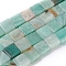 Natural Amazonite Beads Strands, Flat Slice Square Beads, 16x16x8mm, Hole: 1.2mm, about 24pcs/strand, 14.96 inch(38cm)