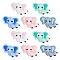 10Pcs 5 Colors Silicone Beads, Chewing Beads For Teethers, DIY Nursing Necklaces Making, Elephant, Mixed Color, 32x26x8.5mm, Hole: 2.5mm