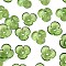 Transparent Acrylic Bead Caps, 3-Petal Flower, Green Yellow, 10x3mm, Hole: 1.4mm