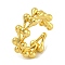 Brass Cuff Rings for Women, Cadmium Free & Lead Free, Real 18K Gold Plated, Inner Diameter: 18mm