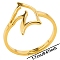 304 Stainless Steel Adjustable Ring, Hollow Horse Head, Golden, Inner Diameter: 17mm