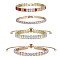 4Pcs 4 Style Cubic Zirconia Tennis Bracelets Set, Brass Link Chains Slider Bracelets, Golden, 6-1/2~10-1/4x1/8 inch(16.4~26cm), 1Pc/style