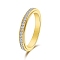 Rotatable Stainless Steel,  Rhinestone Finger Rings  for Women, Golden, US Size 11(20.6mm)