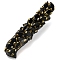 Alloy Rhinestone Alligator Hair Clips, Hair Accessories for Women & Girls, Jet, 70x15mm