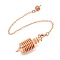 Rack Plating Brass Coil Dowsing Pendulums, Spiral Pendulum, with Lobster Claw Clasps, Cone, Rose Gold, 225mm, Hole: 1.8mm