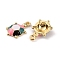 Alloy Enamel Pendants, Golden, Tortoise, Colorful, 19x12x4mm, Hole: 1.6mm