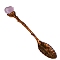 Alloy Coffee Tea Spoon, Natural Amethyst Heart Head Spoon, 130x20mm