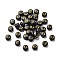 Plating Opaque Acrylic Beads, Golden Metal Enlaced, Flat Round with Letter, Letter C, 7x3.5mm, Hole: 1.2mm, about 3846pcs/500g