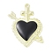 Rack Plating Alloy Enamel Pendants, Cadmium Free & Nickel Free & Lead Free, Heart with Arrow Charm, Golden, 33.5x26x3mm, Hole: 1.5mm