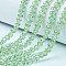 Electroplate Glass Beads Strands, AB Color Plated, Faceted, Rondelle, Pale Green, 2.3~2.7x2mm, Hole: 0.4mm, about 150~155pcs/strand, 12.60~12.99 inch(32~33cm)