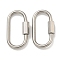 Non-Tarnish 304 Stainless Steel Screw Carabiner Lock Charms, for Necklaces Making, Oval, 26x13x2mm