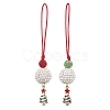 Christmas Tree Alloy Enamel with Rhinestone Pendant Decorations HJEW-JM02097-1