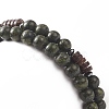 Natural Serpentine & Synthetic Non-magnetic Hematite Beads Energy Stretch Bracelets Set BJEW-JB07142-05-4