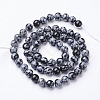 Natural Snowflake Obsidian Beads Strands X-GSR6mmC009-3